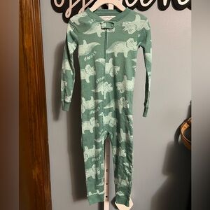 Carters Just One You Green Dinosaur Long Sleeve Zipper Sleeper with no feet